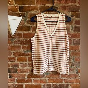 Striped Madewell Pocket Tank Top Small